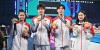 中, 혼성 계영 400m 금메달 및 아시아 신기록 수립